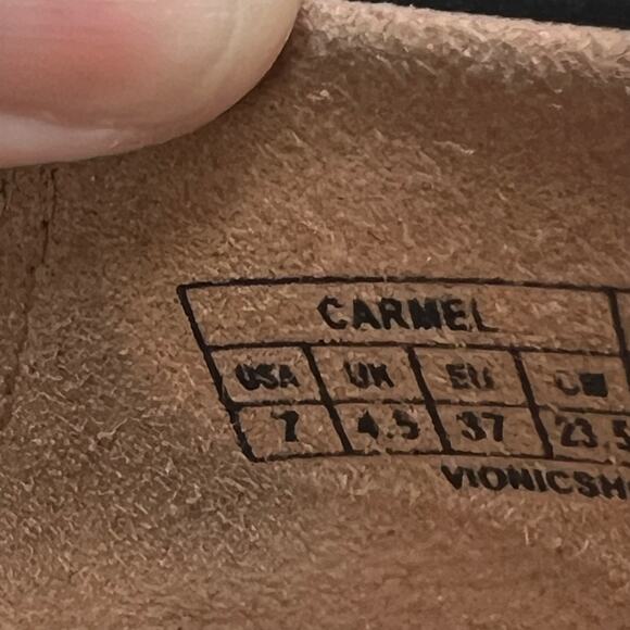 Vionic Carmel Leather Slip On Chunky Heel Pump Black Women's 7M Light Wear - Picture 10 of 10